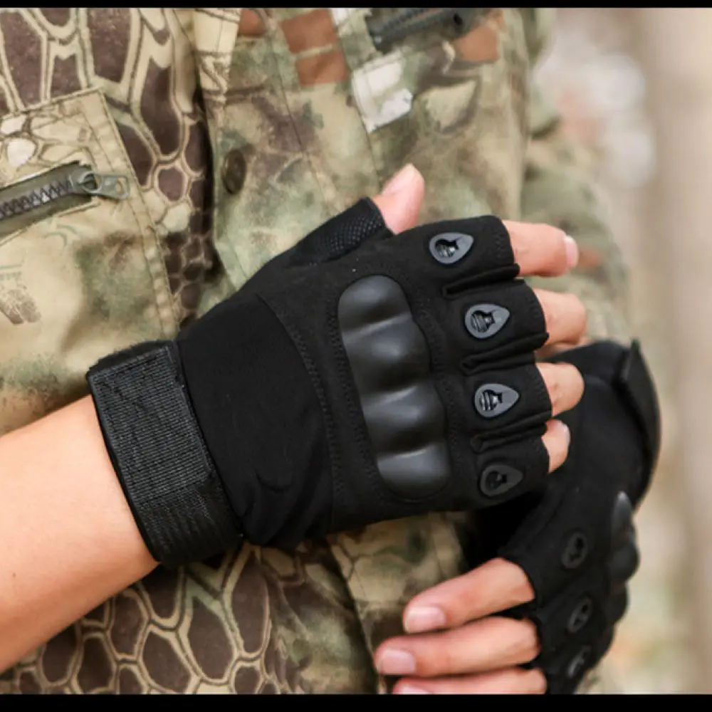 Professional Tactical Half Finger Gloves For Outdoor Sport Cycling Motorcycle Riding Fitness Anti Slip Shockproof Gear