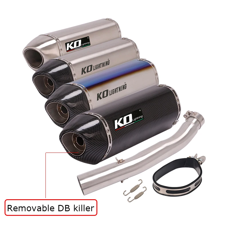 

For VOGE LX500AC Motorcycle Exhaust Muffler Tail Pipe Removable DB Killer Slip On 51mm Mid Middle Connect Link Stainless Steel