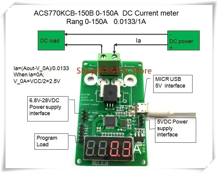 NEW 1PCS/LOT ACS770KCB-150B ACS770KCB 150B ACS770  0-150A DC Current meter Current Rang 0-150A 0.0133/1A
