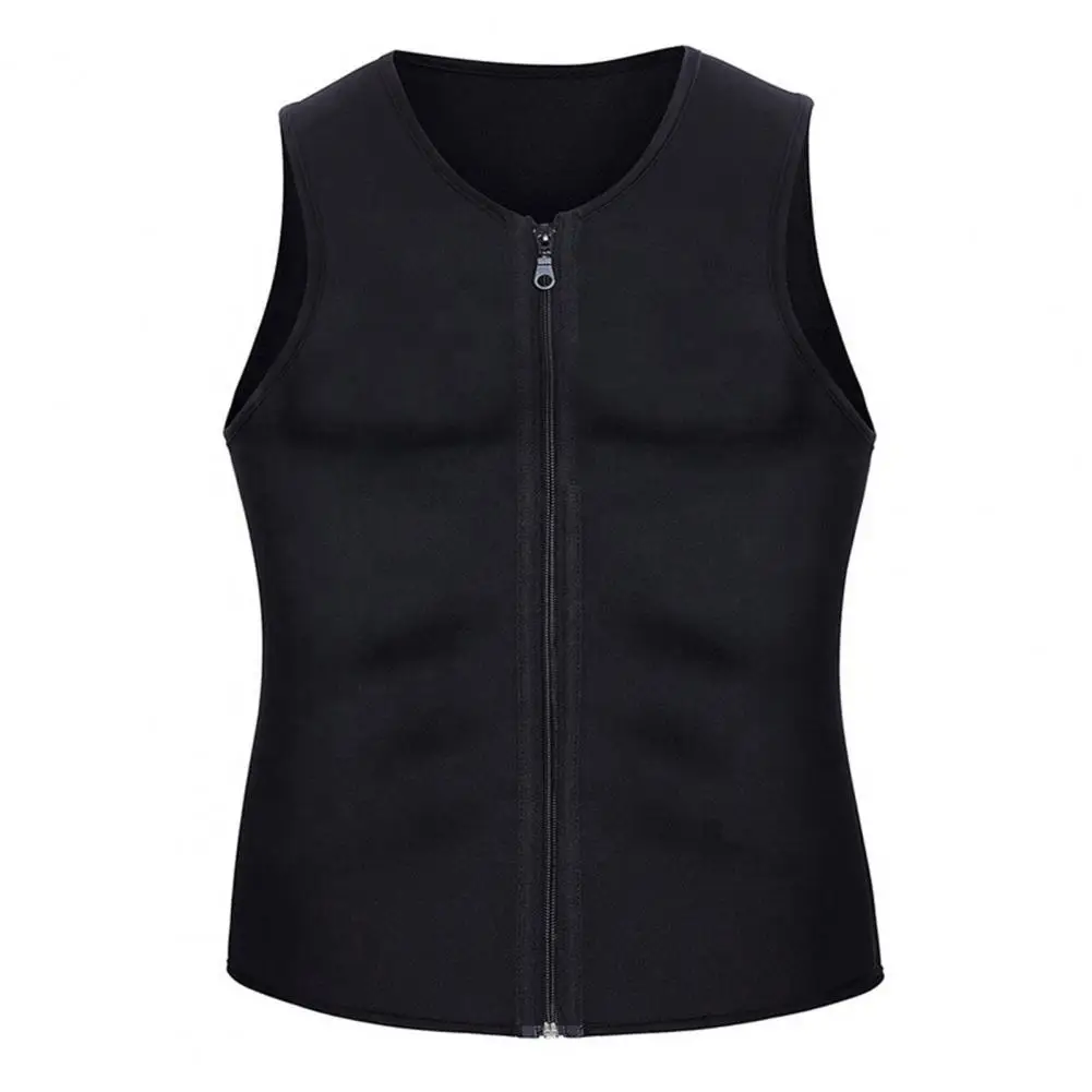 Men Shape Bodybuilding Vest O-Neck Sports Waistcoat Ventilation Running Sweat-Resistant Waistband Yoga Workout Sweat Clothes