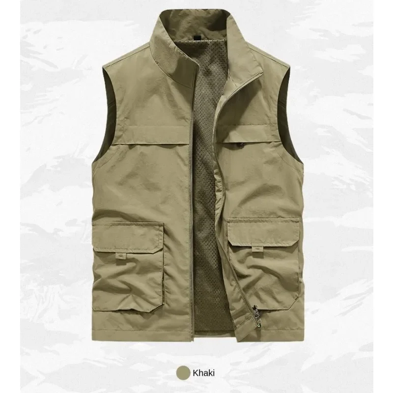 Fishing Clothing Waterproof Camping Vest Man Sleeveless Jacket Men's Windbreaker Work Male Jackets Hunting Luxury