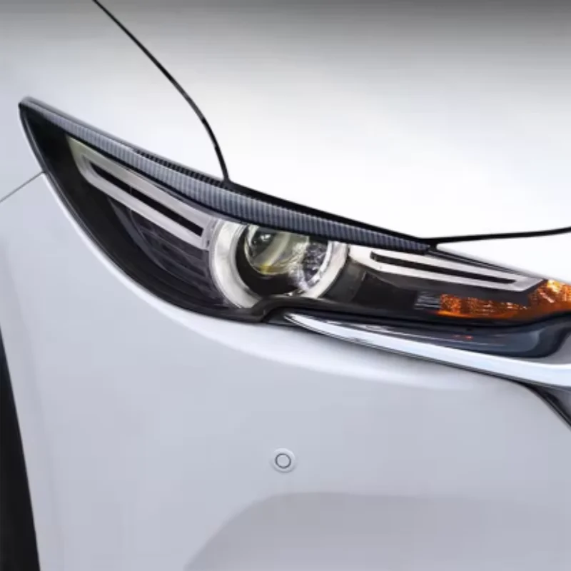 

For Mazda CX5 CX-5 KF 2017 - 2021 ABS Front Headlight Lamp Eyelid Cover Strips Rear Light Eyebrow Trims Car Sticker