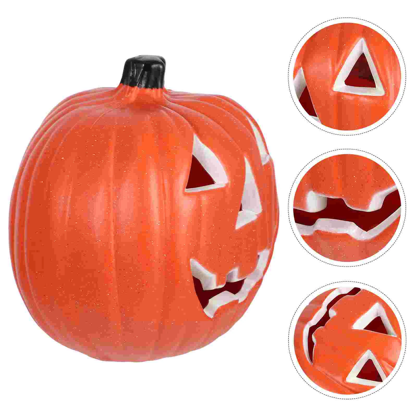 8 Inch Hollow Out LED Pumpkin Lantern Light Decoration for Halloween Home Bar Restaurant Solid Unique Festive ange