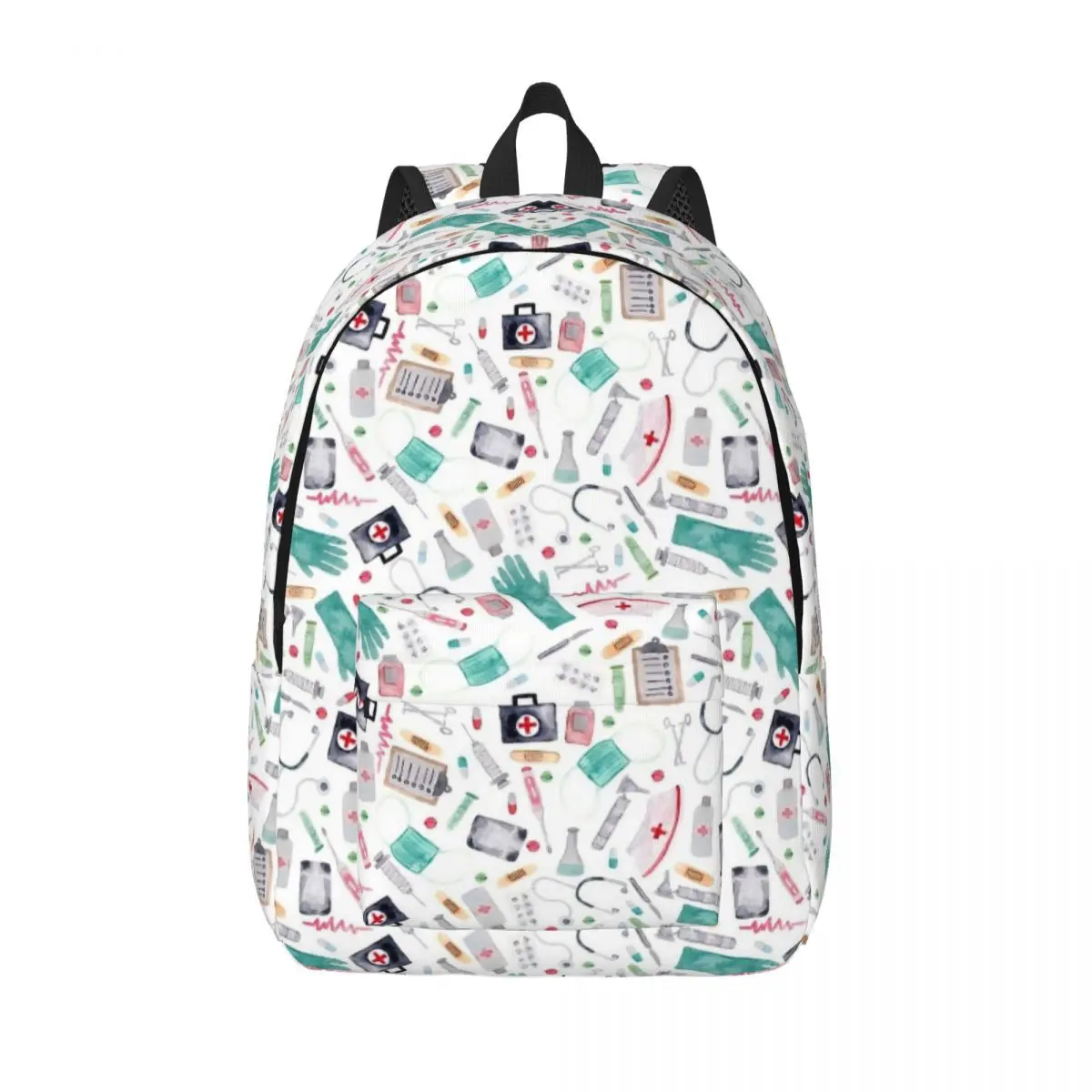 Medical Pattern Doctor Nurse Medical Watercolor for Teens Student School Bookbag Daypack Elementary High College Lightweight