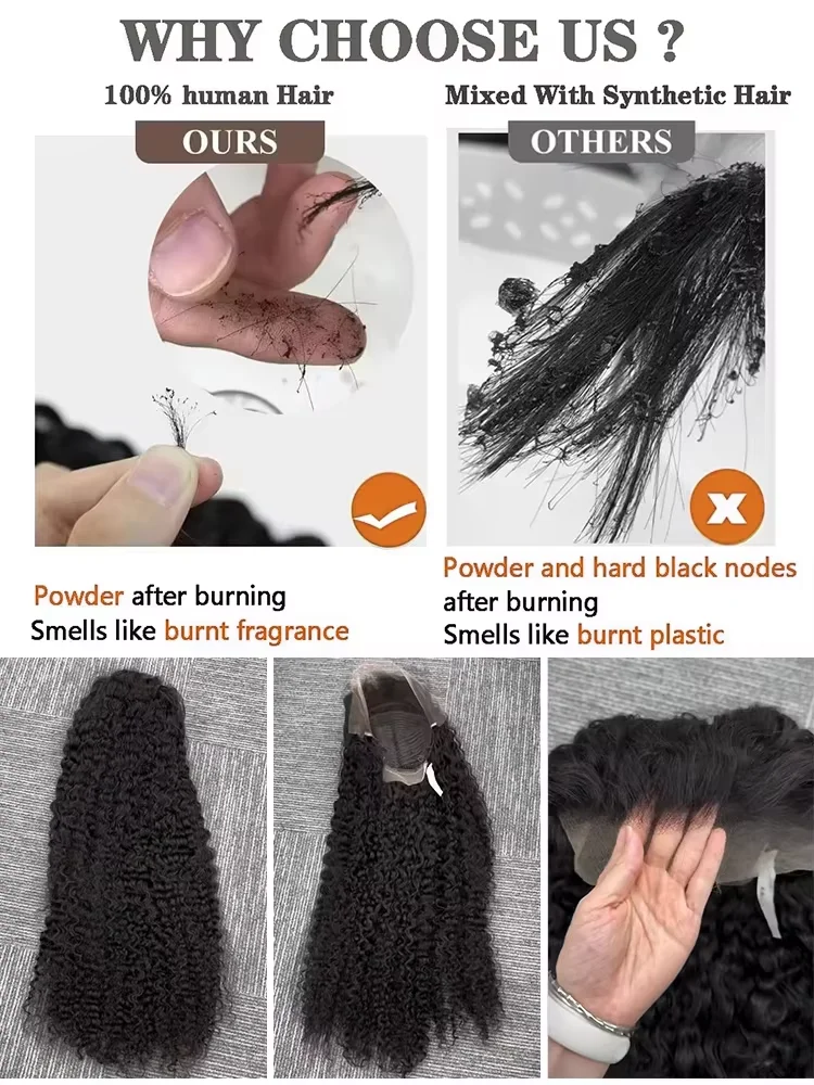 40 46 بوصة شعر بشري مجعد شعر مستعار موجة عميقة 13x6 Hd الدانتيل الجبهة 100% خصلات الشعر المستعار الإنسان للنساء السود الدانتيل أمامي شعر مستعار قبل قطعها #3