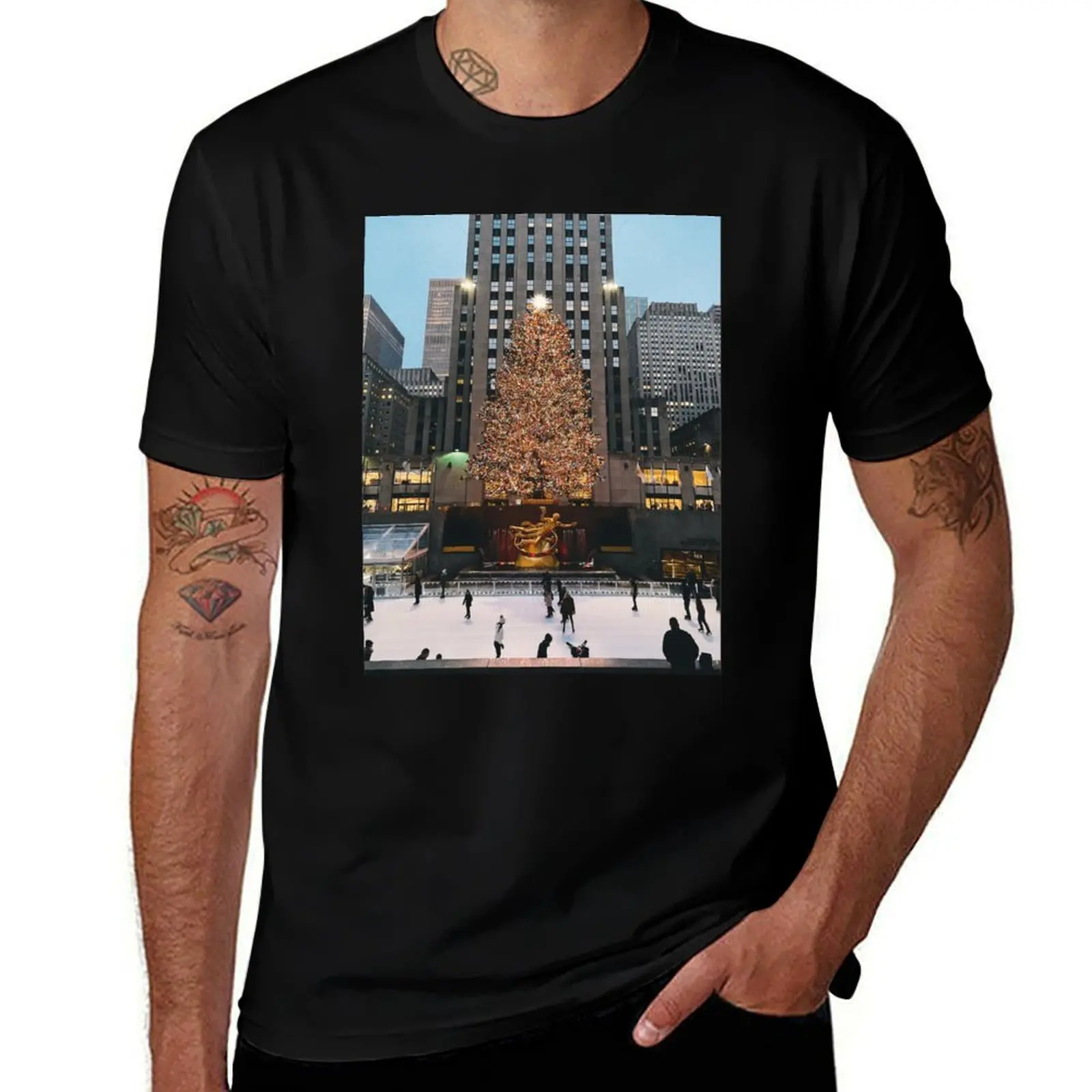 

York, Tree NYC Rockefeller New Center, Christmas T-Shirt Lightweight Print T-Shirt