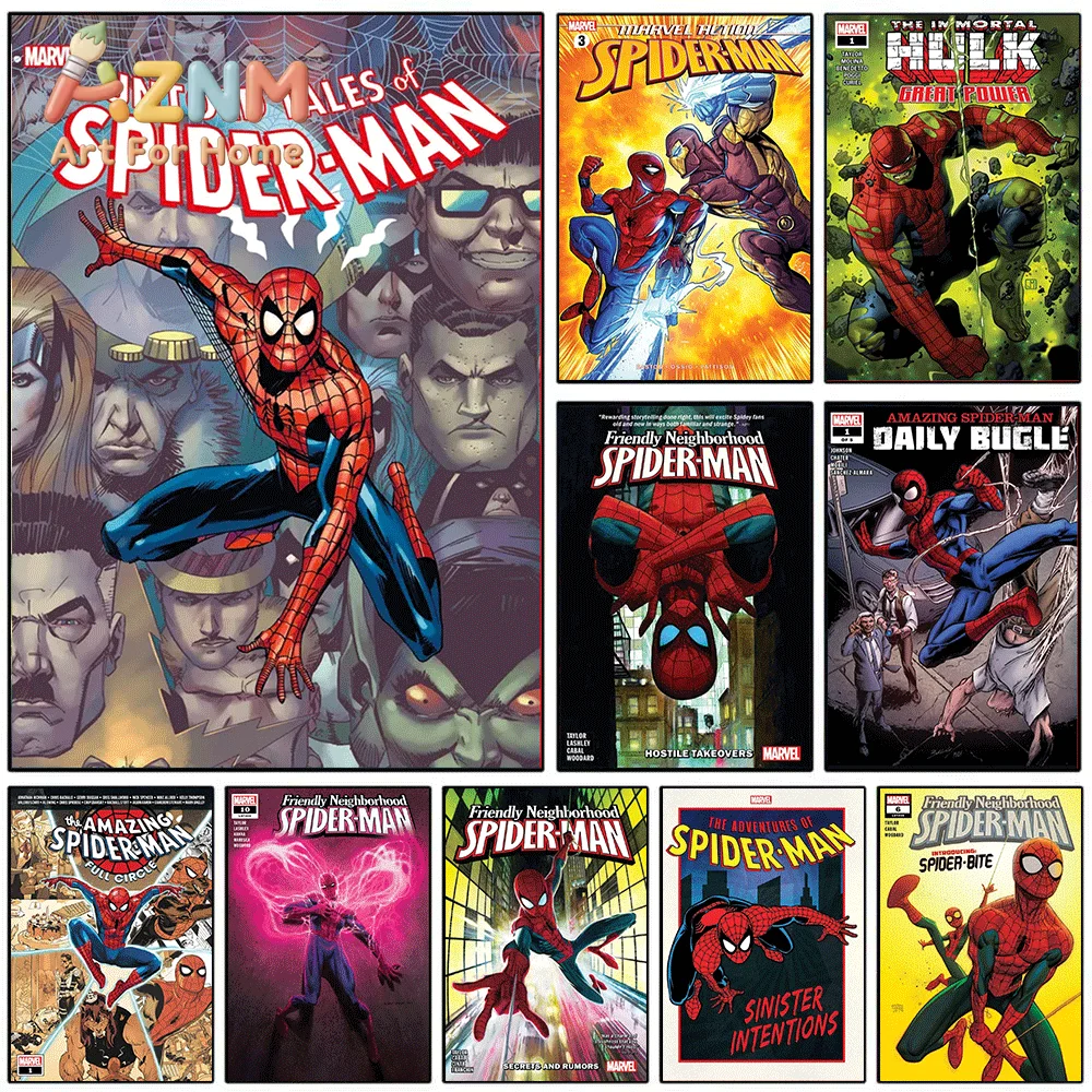 Marvel Untold Tales of Spider‑Man Comic Canvas Print, Superhero Comic Cover Graphic Art Poster, Frameless Canvas Wall Picture