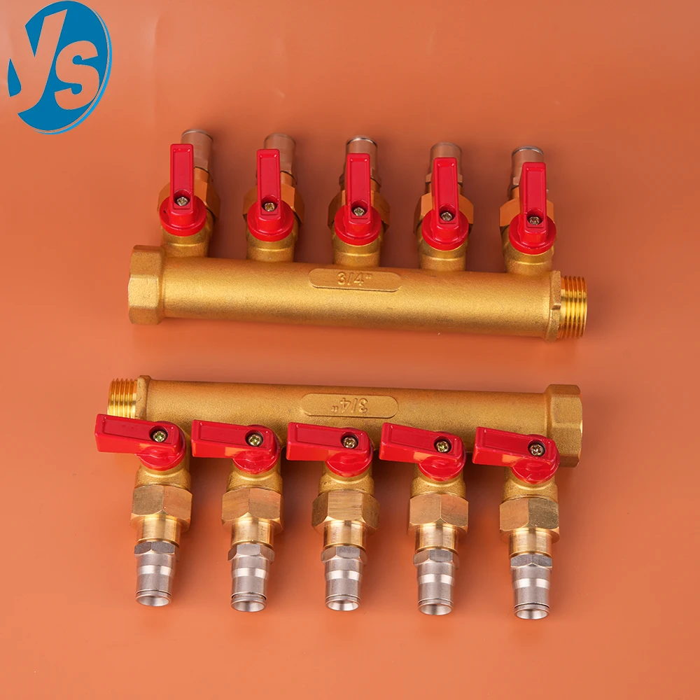 

All-Copper 5-Way Water Splitter for Agricultural & Garden Use, High Flow, High Pressure Connector with Hot/Cold Compatibility