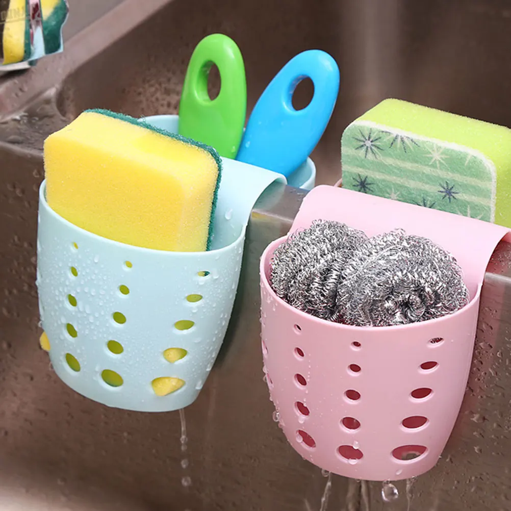 

2 Pcs Drain Basket Sponge Holder Suction Non-perforating Kitchen Rack Drin Drink