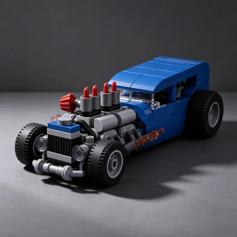 Classic Retro Custom Car Model MOC Building Blocks 230 Parts DIY Assembly Bricks Display Model Toy