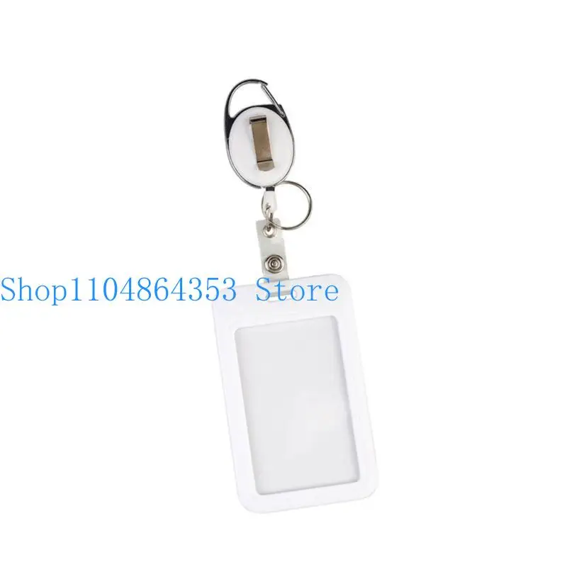 652F Retractable Badge Holder with Carabiner Clip Vertical Card Protectors for Convenient Use in Offices and Campuses