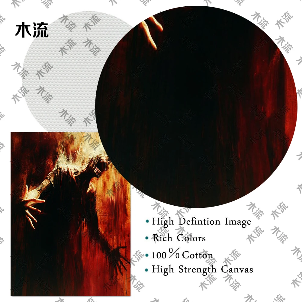 Creepy Horror Demon,Vintage Wall Art Canvas Painting,Ugly Horror Monster,Abstract Art Poster And Print, Home Decoration Unframed