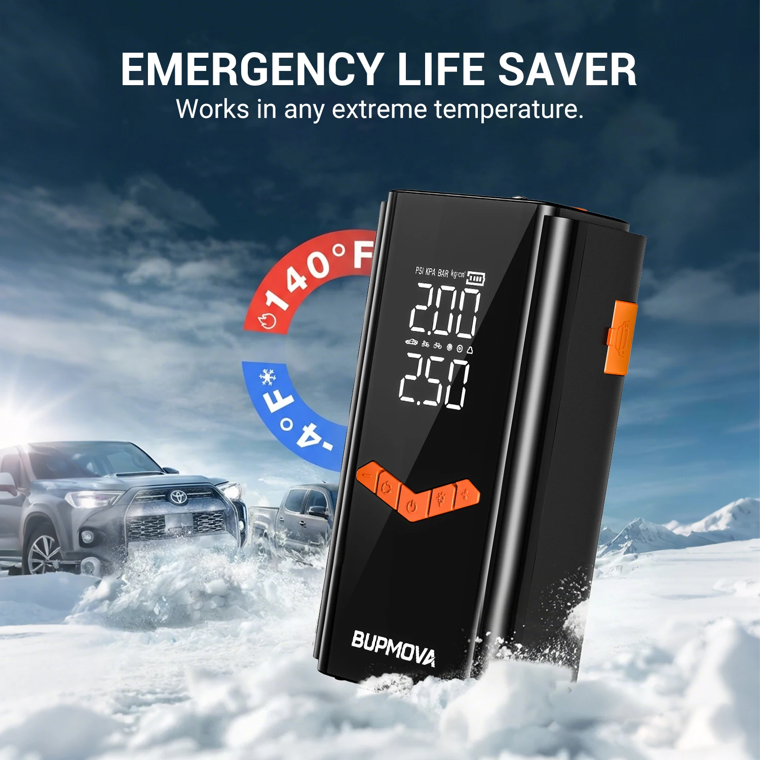 Auto-Starthilfe Powerbank mit Luftkompressor Tragbarer Booster Jumper Box Batterieladegerät Auto-Elektronikzubehör – Detail 9