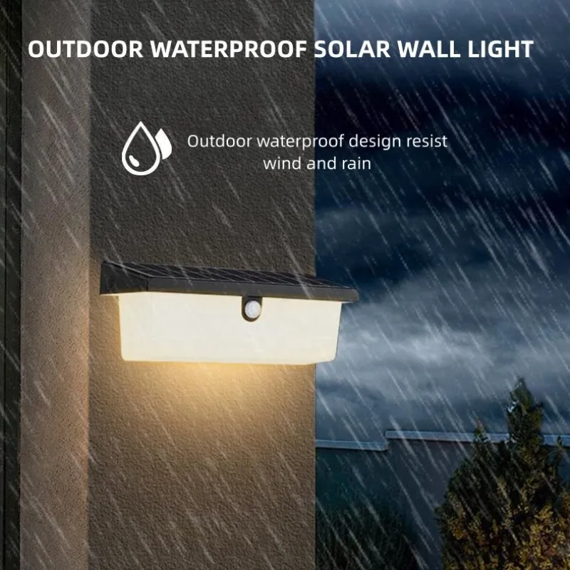 LED Motion Sensor Solar Lights Outdoor for Garden Outdoor Solar Lights Waterproof Solar Powered Led Outdoor Lighting Wall lamp