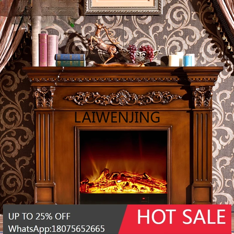 pastoral European solid wood American fireplace rack cabinet decorative heating furnace core