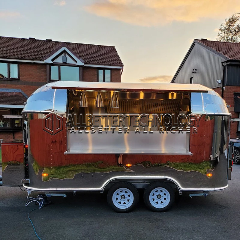 

Allbetter Hot Sale Food Truck Commercial Stainless Steel Food Trailer USA Standard Concession Trailer Fast Food Cart for Sale