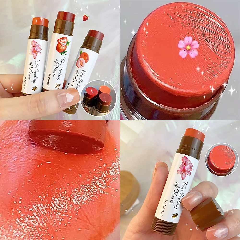 Colored Fruit Lip Balm Long Lasting Natural Nourishing Moisturizing Lipsticks Peach Tea Orange Jelly Plumping Lips Care Makeup