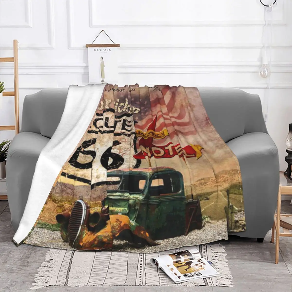 Route 66 2019 Plush Throw Blanket Winter Warm Blanket Throw Blanket