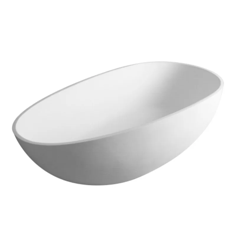 Popular 59-inch Modern Solid Surface Freestanding Bathhtub Small Large Good Selling for Adults Nigeria White Soaking Bathroom