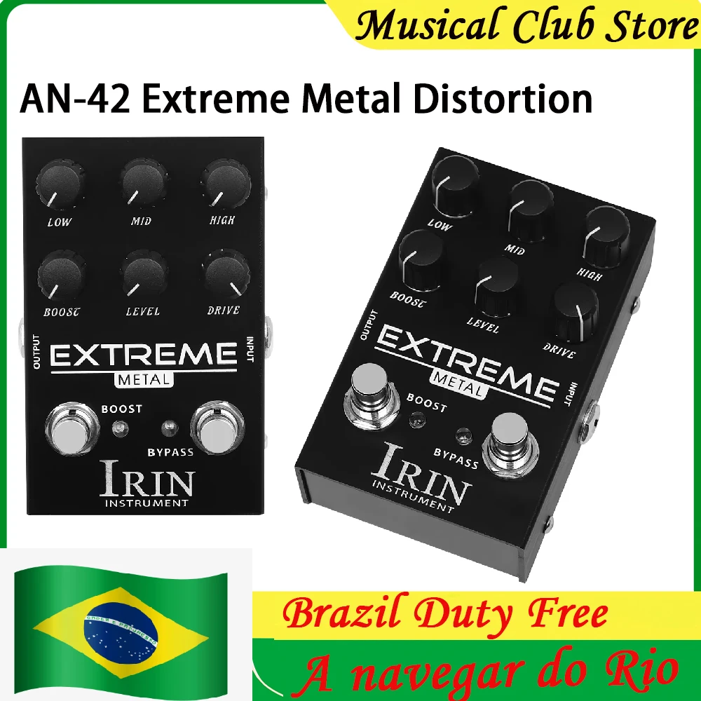 IRIN AN-42 Extreme Metal Distortion Effects Pedal Low Mid-High Gain Boost with Separate EQ Controls Electric Guitar Accessories