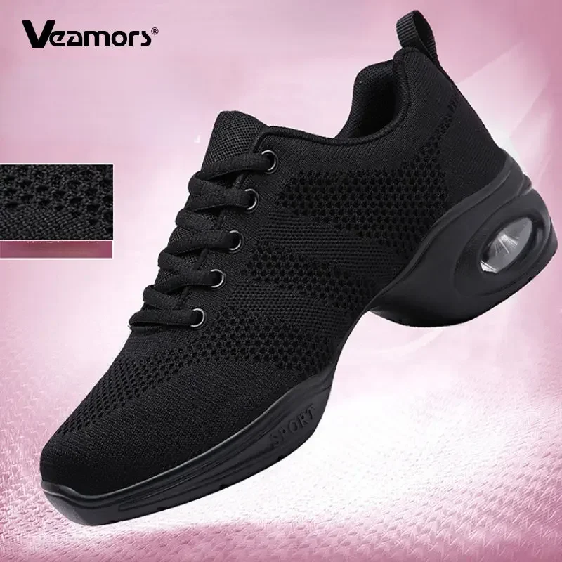 Breathable Lightweight Women's Latin Dance Shoes Jazz Ballroom Dancing Shoes Platform Training Modern Sneakers Female