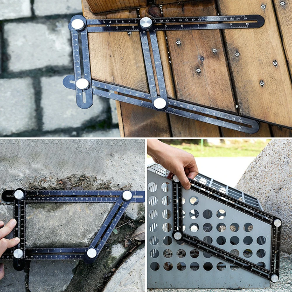 Imagem -04 - Liga de Alumínio Multi Ângulo Régua Localizador Medida Régua com Broca Buraco Telha Localizador Carpintaria Ferramenta de Construção para Artesãos