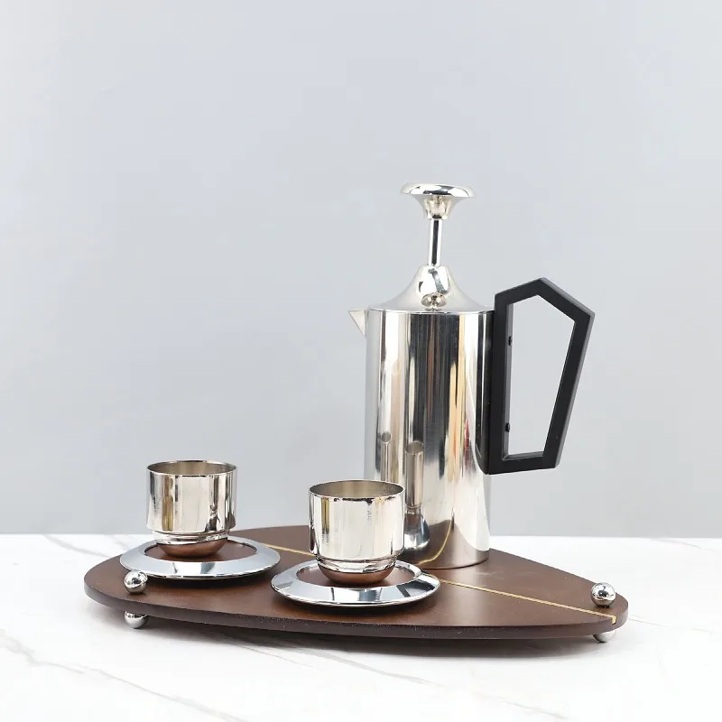 Nordic creative stainless steel coffee pot coffee cup decoration kettle coffee shop study TV cabinet home decoration