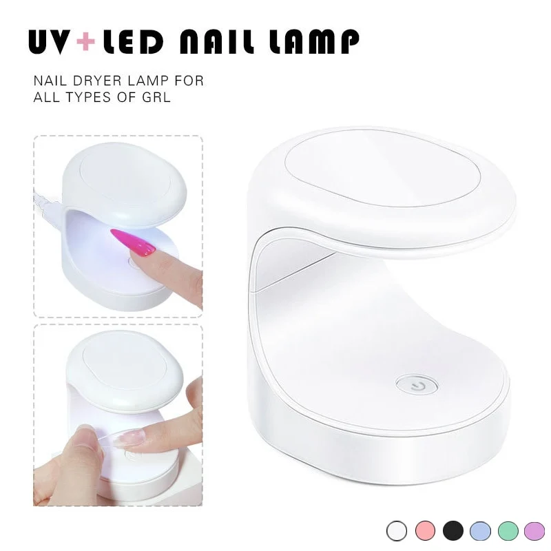 Mini máquina de secado de uñas con luz LED, herramienta de Arte de uñas de un solo dedo, pulido de Gel, 16W, herramienta de uñas con luz USB