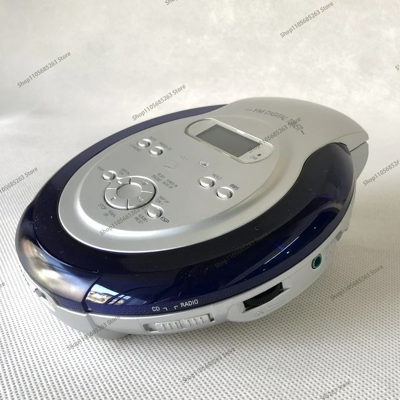 Portable CD Player Walkman Bass Boost System High Quality Music Shockproof MP3 Format Discs LCD Display 3.5mm Audio Interface