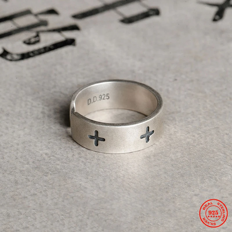 

YIZIZAI религиозные кольца с крестом для женщин и мужчин, винтажные кольца из 100% стерлингового серебра 925 пробы, готические уличные кольца в стиле хип-хоп, панк, христианские украшения