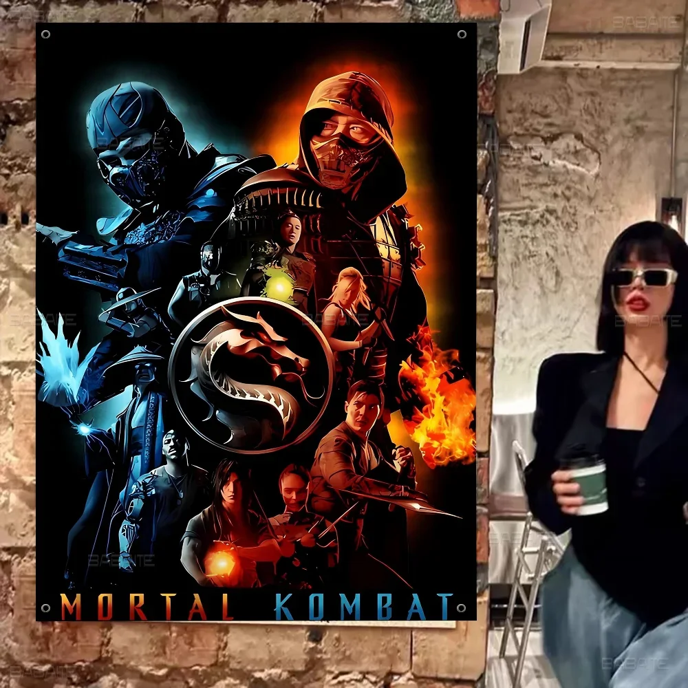 

Mortal Kombat белая бумага DIY флаг для семейной группы фото гостиная домашний декор в общежитии настенный художественный декор баннер