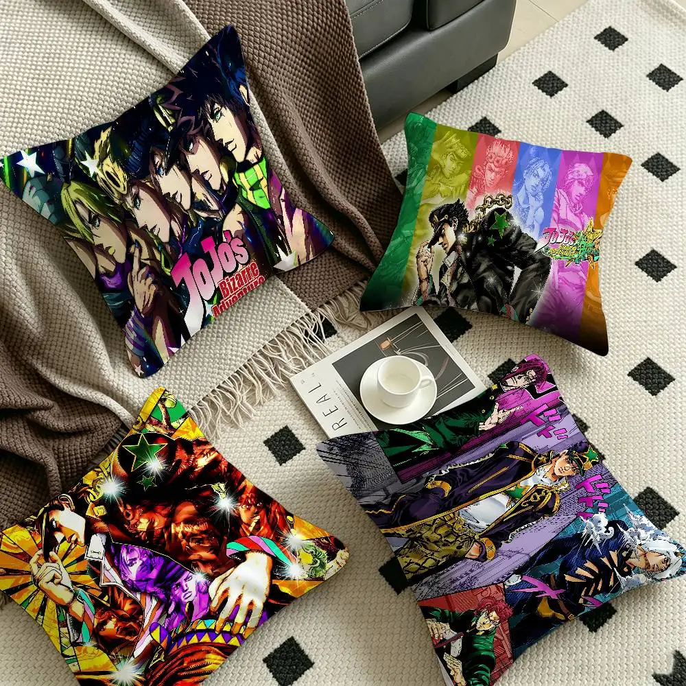 Anime J-JoJo's Bizarre Adventure Pillow Cushion Cover Pillowcase Living Room Sofa Home Decor Customized