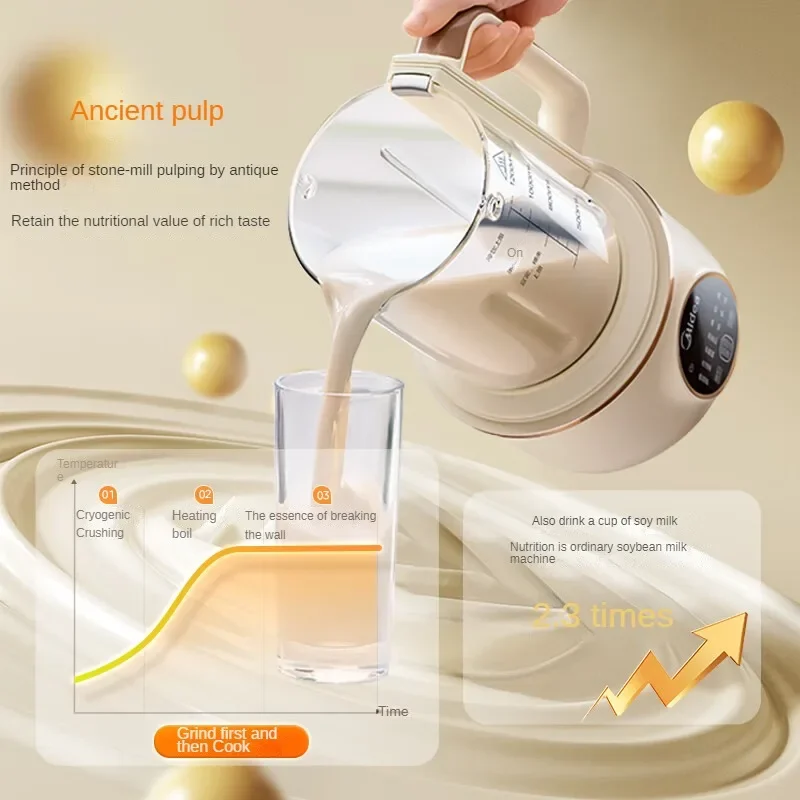 Midea Soybean Milk Machine - 1.2L Automatic Non-Boiling, Noise Reduction, Pulp Breaking with One Key Self-Cleaning 220V