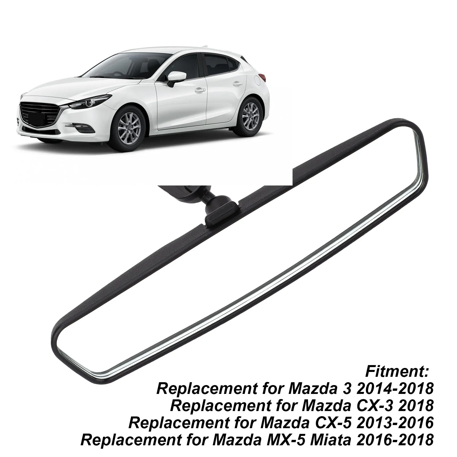 Interior Rearview Mirror KD53‑69‑220B Car Inner Rear View Mirror Replacement for Mazda 3 CX‑3 CX‑5 MX‑5 Miata Car Accessories