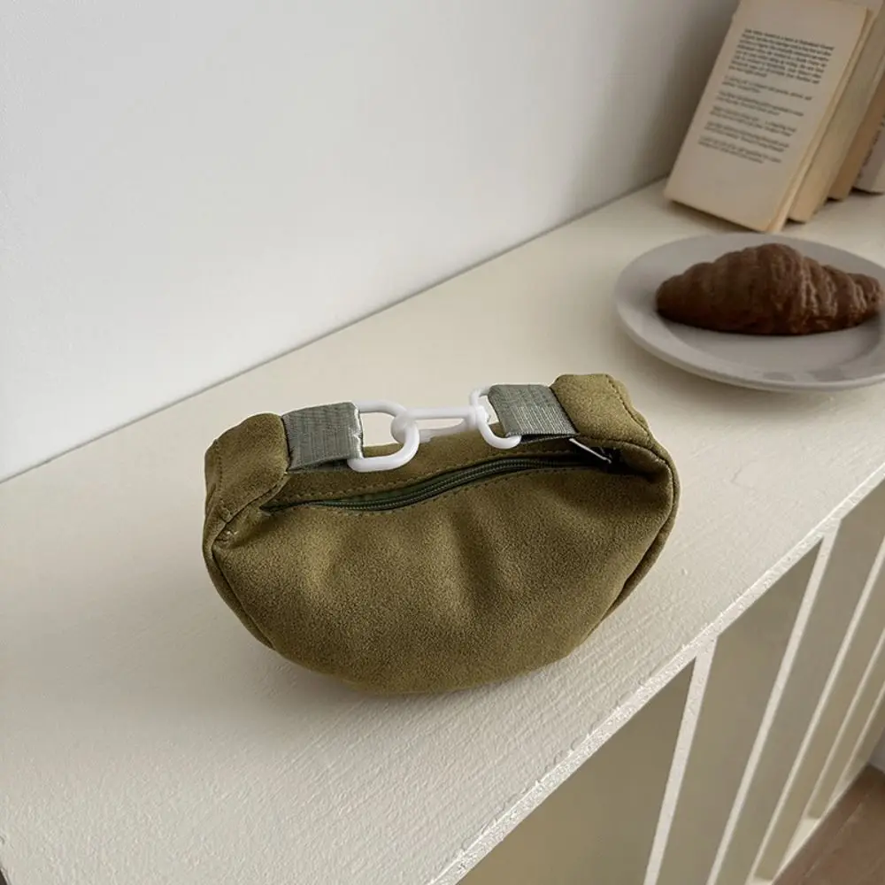 Fashionable Korean Style Suede Crossbody Bag Handbag Solid Color Mini Dumpling Bag Lightweight Suede Shoulder Bag Office Worker