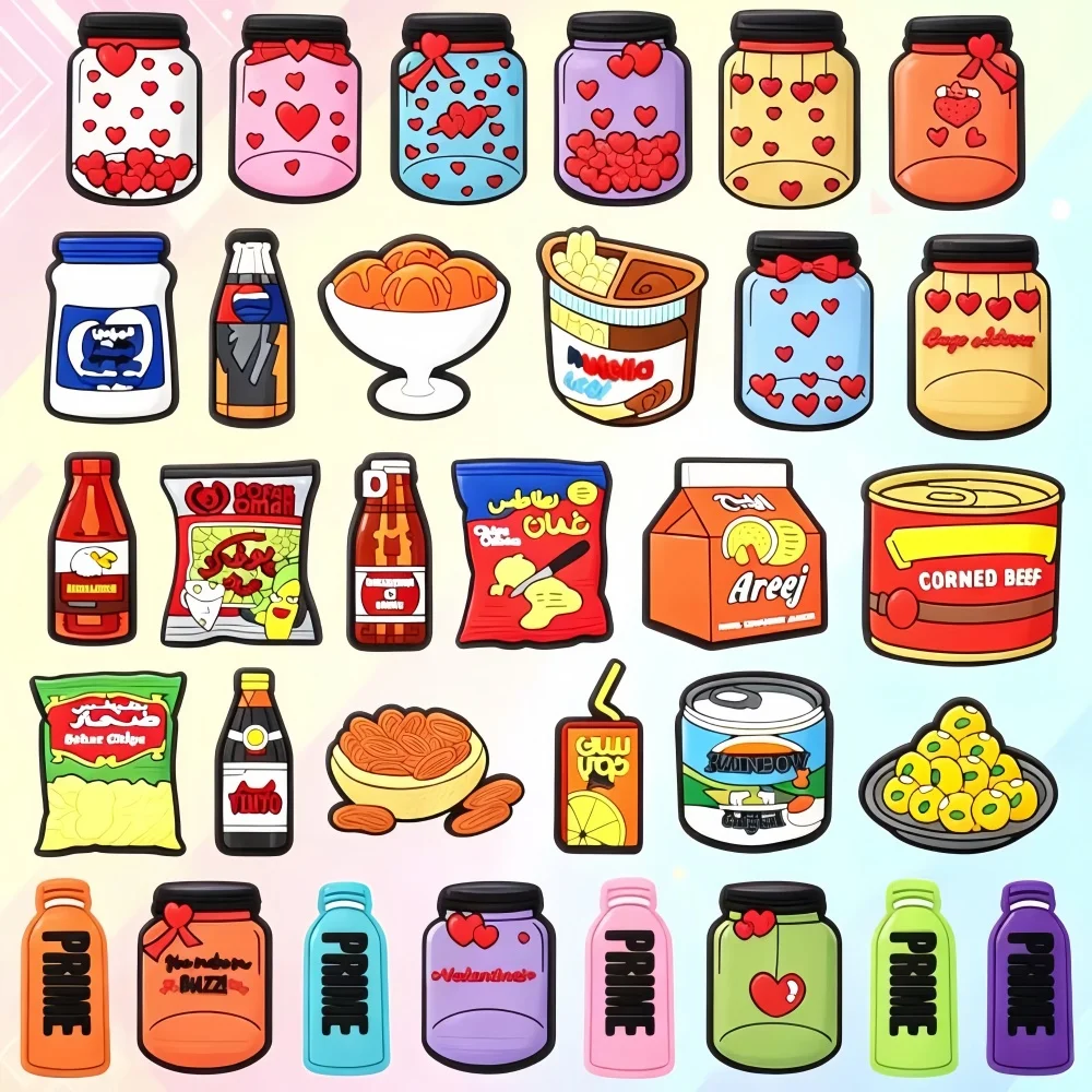32PCS Food Shoe Charms for Crocs Shoes Decoration Cute Clog Charms Accessories for Girl Boy Women Men Adult Party Favor