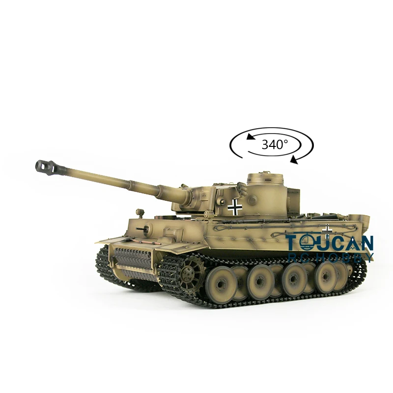 Heng Long 1/16 7.0 RTR RC Tank Plastic Ver German Tiger I BBs Shoot IR Battle Smoke Effect 3818 RC Model TH17233-SMT8