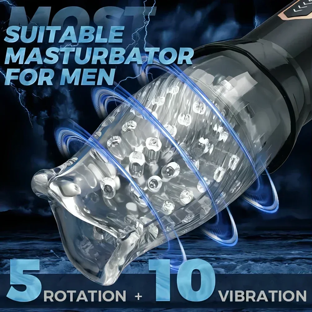 10 vibración 5 rotación manga transparente masturbador Tornado masturbador sexo retraso resistencia masturbación taza juguetes sexuales 18