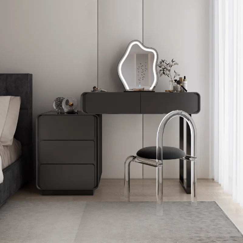 

Lights Mirror Vanity Tables Room Storage Black Seating Luxury Vanity Tables Bedroom Drawer Coiffeuse De Chambre Furniture