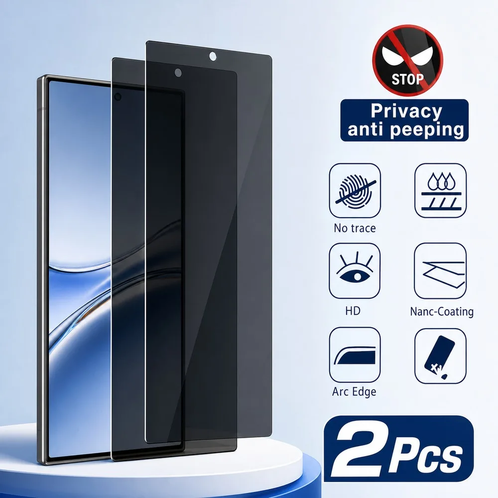 2PCS Privatsphäre-Schutzglas für Samsung Galaxy S23 Ultra S22 Ultra 5G Anti-Spy Displayschutzfolie für Samsung Galaxy S21 Ultra 5G