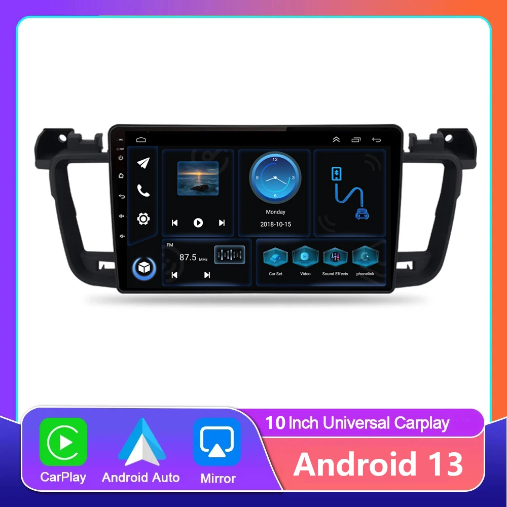 

Wireless Carplay Android Auto Car Radio For Peugeot 508 508SW 2011 2012 - 2018 Multimedia FM GPS autoradio 4G WIFI Split screen