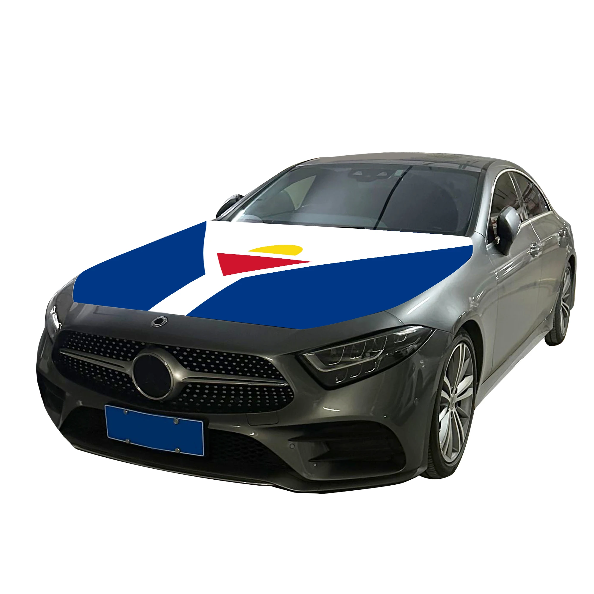 

Saint Martin Car Hood Cover Flag Universal Size Elastic Polyester 120x150cm for Car Decor