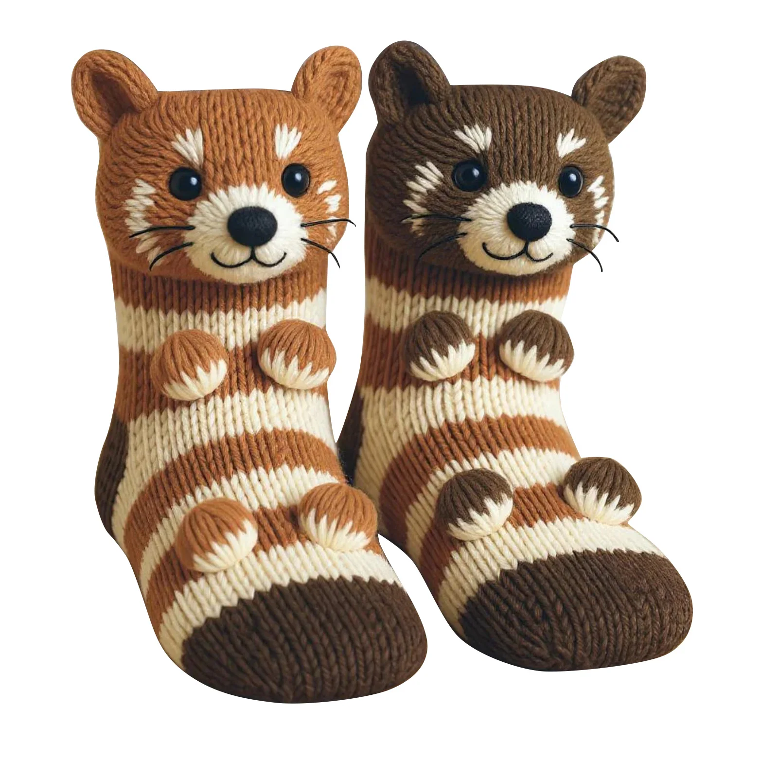 

3D вязаные носки с животными, милые, уютные, пушистые, толстые, теплые, с 3D ушками для женщин, подростков, детей, дома, зимнего праздника, подарок на Рождество