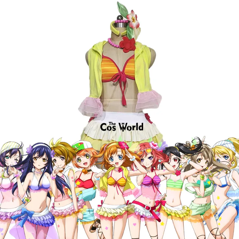 

Love Live Natsuiro Egao De 1 2 Jump Kousaka Honoka Minami Kotori Pool Beach Swimsuit Swimwear Anime Customize Cosplay Costumes