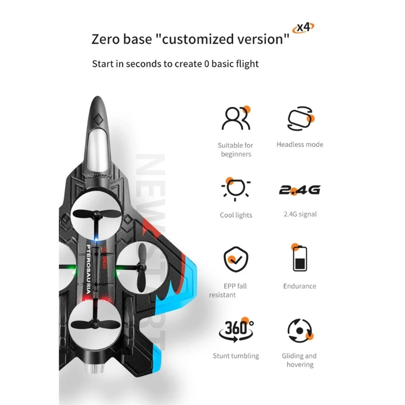 LED 조명 폼 원격 제트 제트 전투기 스턴트 비행기 원격 제어 비행기 6-14 세 소년을위한 원격 제어 비행기
