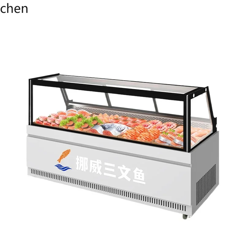 Commercial Display Cabinet Seafood Aquatic Products Freezer Japanese Material Sashimi Freezer