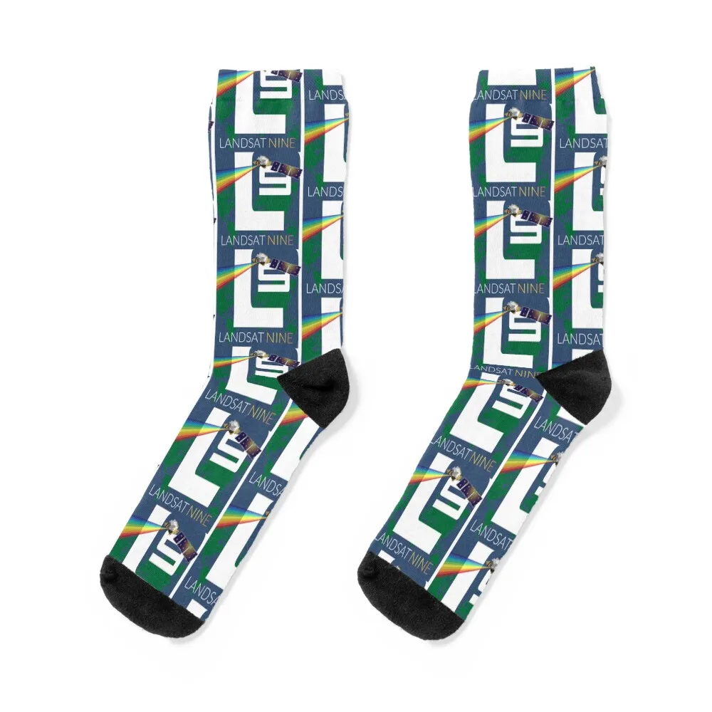 

Landsat 9 Logo Socks hip hop kawaii New year's bright garter Designer Man Socks Women's