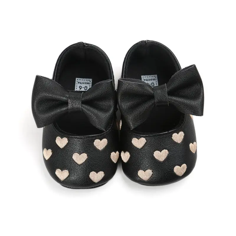 Scarpe Casual per bambini Bowknot Heart Soft Sole Toddler Princess calze per interni scarpe primi camminatori Prewalkers appena nati