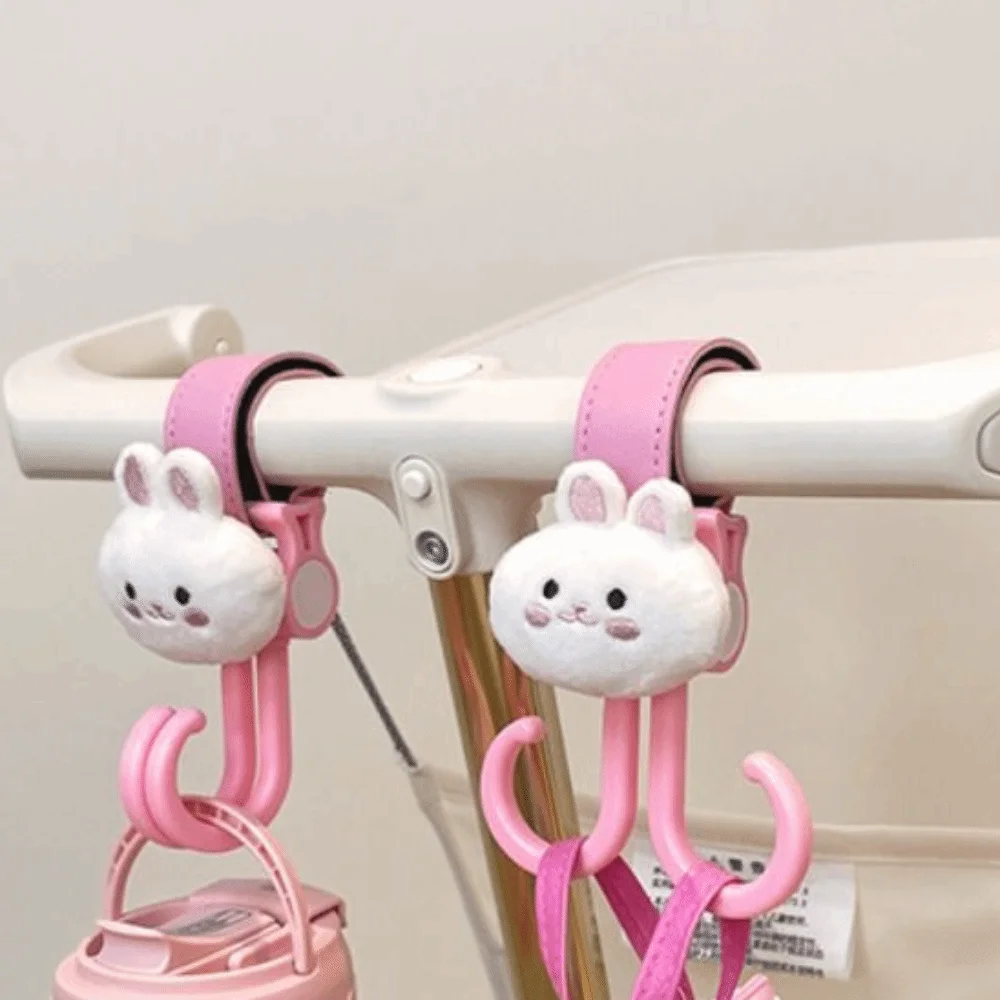 

Cute Bear Baby Stroller Hooks Double Hook Rabbit Hanging Hook Stroller Accessories Cartoon Stroller Accessories Bicycle