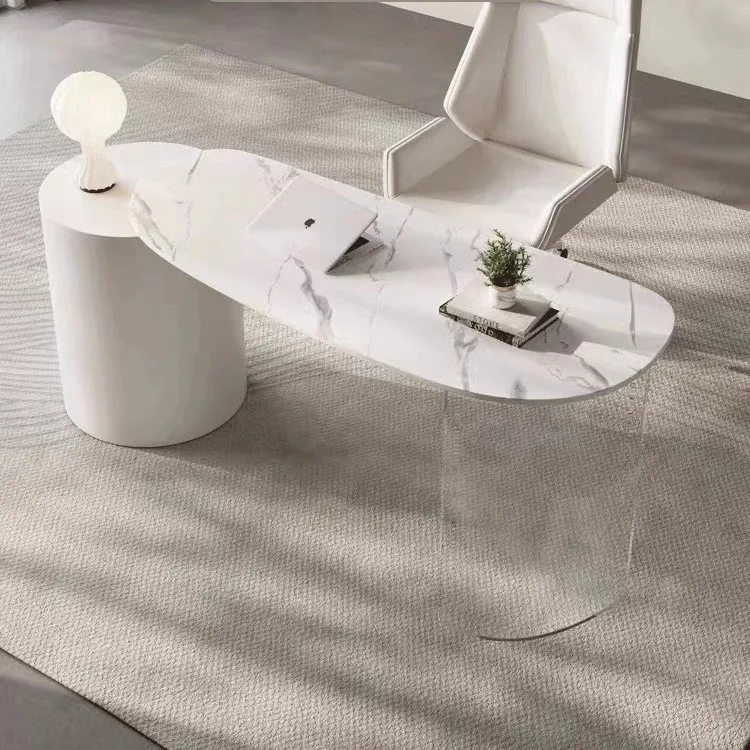 Modern Slate Acrylic Suspended Desk Modern Home Small Unit Study Office